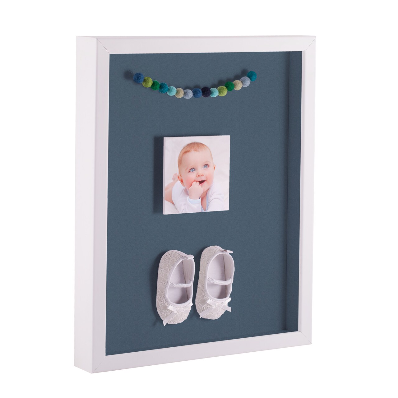 ArtToFrames 12x12 Inch Shadow Box Picture Frame, with a Satin White 1.00" Wide Shadowbox frame and Super White Mat Backing (4655)